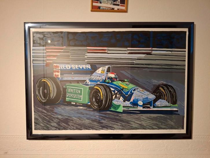 Jos Verstappen Benetton B194 1994 zeefdruk, Verzamelen, Automerken, Motoren en Formule 1, Zo goed als nieuw, Formule 1, Ophalen of Verzenden