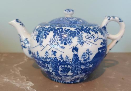 Vintage Japanse theepot – blauw-wit porselein, Verzamelen, Retro, Huis en Inrichting, Ophalen of Verzenden