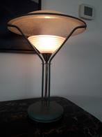 VINTAGE DECO TAFELLAMP ( metaal met glas ) in PERFECTE STAAT, Ophalen of Verzenden