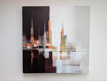 Abstract groot werk van Luc Drappier. Acryl op katoen. beschikbaar voor biedingen