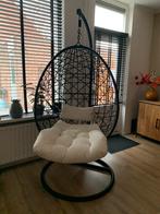 Zwarte Hangstoel Ei. Zo goed als nieuw., Huis en Inrichting, Fauteuils, Ophalen, Zo goed als nieuw, Metaal, 75 tot 100 cm