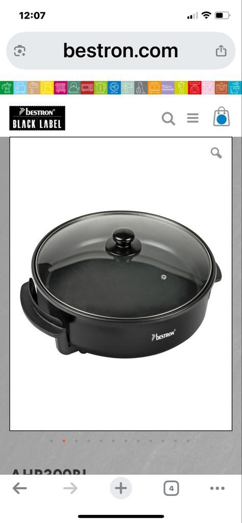 Bestron Black Label Hapjespan - Party en snackpan!, Witgoed en Apparatuur, Overige Witgoed en Apparatuur, Nieuw, Ophalen