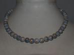ketting van mashan jade grijs met goudkleurig slotje, Sieraden, Tassen en Uiterlijk, Kettingen, Ophalen of Verzenden, Nieuw, Grijs