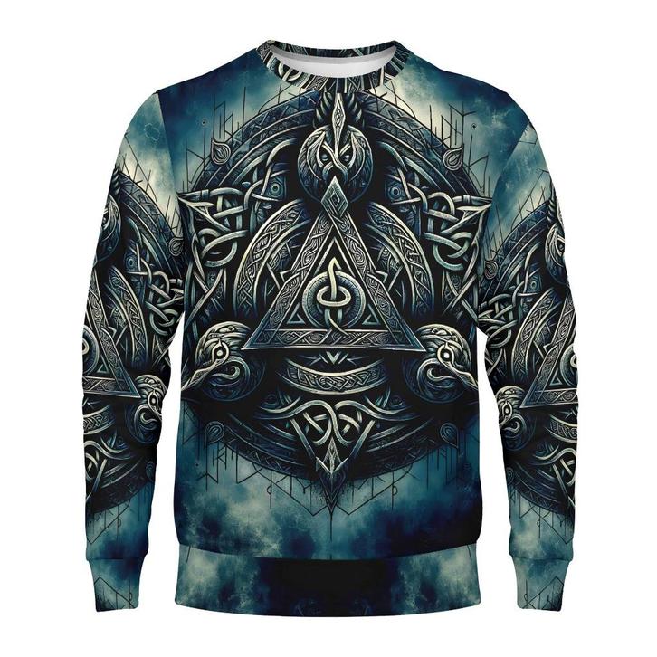 The Valknut Circle – Poly French Terry Sweatshirt, Kleding | Heren, Truien en Vesten, Nieuw, Verzenden