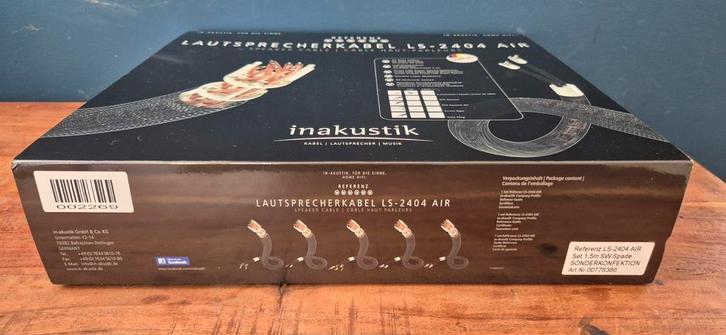 Inakustik LS 2404 Air, Audio, Tv en Foto, Audiokabels en Televisiekabels, Zo goed als nieuw, Luidsprekerkabel, Minder dan 2 meter