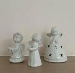 Kerstengeltje kerst engel theelichthouder wit keramiek steen, Diversen, Kerst, Ophalen, Zo goed als nieuw