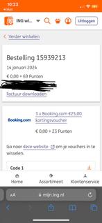 Booking com cadeaubonnen 25 euro, Tickets en Kaartjes, Kortingen en Cadeaubonnen, Cadeaubon