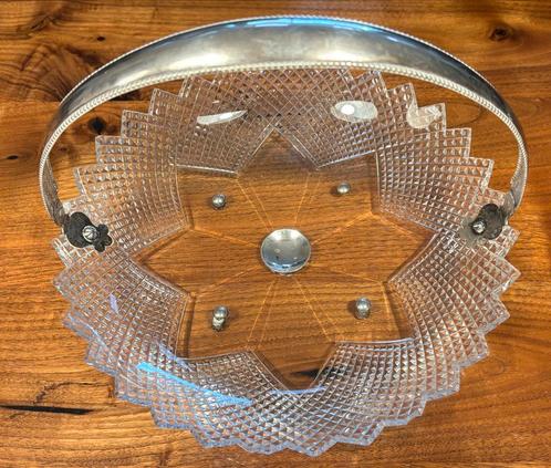 Antieke Ronde Schaal met Zilveren Hengsel, Antiek en Kunst, Antiek | Schalen, Ophalen of Verzenden