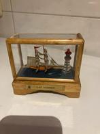 Vintage Cap Hornier Diorama Zeilschip Vuurtoren Glazen Kastj, Ophalen of Verzenden