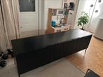 WOOOD gravure zwart hout tv-meubel, dressoir, kast., Huis en Inrichting, Kasten | Televisiemeubels, Ophalen, 150 tot 200 cm, Zo goed als nieuw