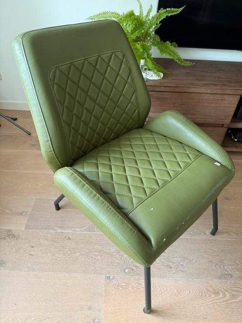 Fauteuil lederlook mosgroen, Huis en Inrichting, Fauteuils, Zo goed als nieuw, 75 tot 100 cm, Ophalen