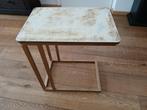 Bijzettafeltje, Huis en Inrichting, Minder dan 55 cm, Gebruikt, Metaal of Aluminium, Rond