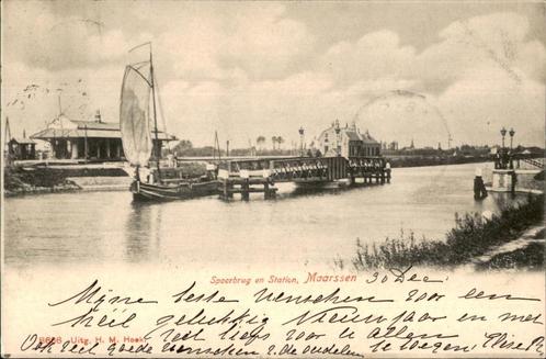 Maarssen Station + Spoorbrug st 1904 uitg H.M. Heek, Verzamelen, Ansichtkaarten | Nederland, Gelopen, Limburg, Voor 1920, Verzenden
