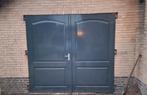 Degelijke massieve hardhouten dubbele garagedeuren., Ophalen, Garagedeur, Zo goed als nieuw, Metaal