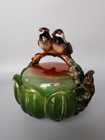 Lucite plastic retro vintage dekselpot vogels Americana MCM beschikbaar voor biedingen