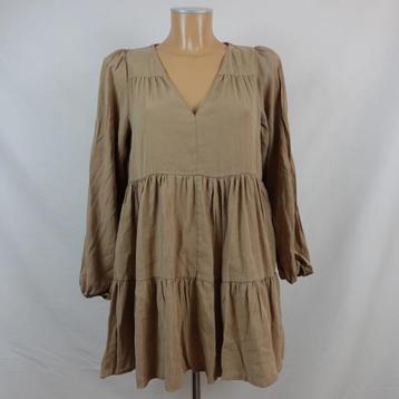 ZARA Beige V-hals gelaagde mini-jurk maat S beschikbaar voor biedingen