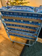 Inklapbaar logeerbed vouwbed, Ophalen, Gebruikt, Eenpersoons, Blauw