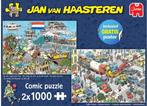 Jan van Haasteren – Comic legpuzzel van 2x1000, Ophalen, 500 t/m 1500 stukjes, Zo goed als nieuw, Legpuzzel