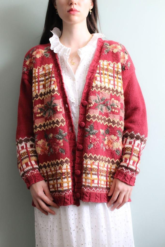Vintage Heirloom C. vest in framboos roze M, Kleding | Dames, Truien en Vesten, Zo goed als nieuw, Maat 38/40 (M), Roze, Verzenden