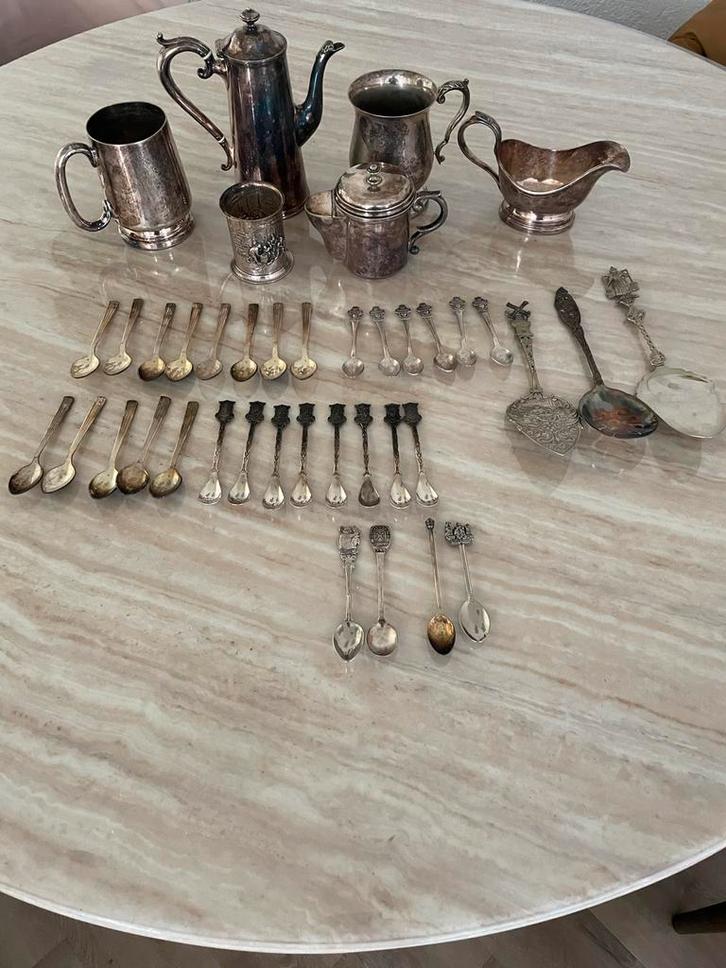 Antiek Zilver Zoldervondst - Diverse Stukken, Antiek en Kunst, Antiek | Bestek, Ophalen