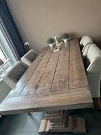 Kloosterpoot eettafel en salontafel set, Ophalen, Gebruikt, 100 tot 150 cm, 50 tot 75 cm