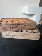 2 vintage houten bierkratjes, Verzenden, Gebruikt, Hout, Minder dan 50 cm