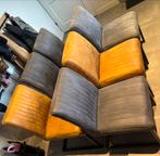 6 Eetkamerstoelen - Grijs & Cognac, Huis en Inrichting, Stoelen, Ophalen, Gebruikt, Overige kleuren, Metaal