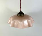 Antieke Franse hanglamp licht roze glazen opaline kap, Antiek en Kunst, Antiek | Lampen, Ophalen of Verzenden
