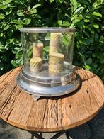 Rivierdale groot windlicht nikkel glas 38x46cm €140, Huis en Inrichting, Woonaccessoires | Kandelaars en Kaarsen, Ophalen, Overige materialen