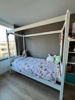 Mooi Hemelbed + matras voor Meisjeskamer - Pearl White, Huis en Inrichting, Slaapkamer | Bedden, Ophalen, 90 cm, Eenpersoons, Wit