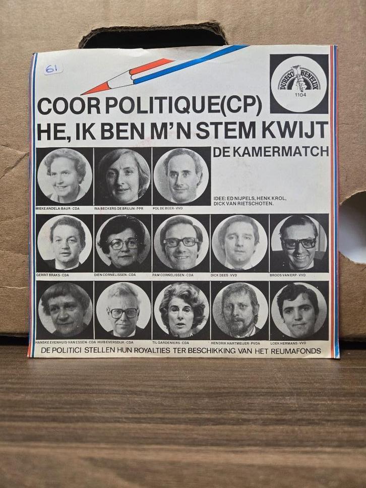 Coor Politique - He,ik ben m'n stem kwijt, Cd's en Dvd's, Vinyl Singles, Zo goed als nieuw, Single, Nederlandstalig, 7 inch, Ophalen of Verzenden