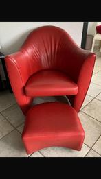 Leolux sjamaan fauteuil + hocker, Huis en Inrichting, Fauteuils, Ophalen, Zo goed als nieuw, 75 tot 100 cm, 50 tot 75 cm