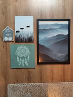 Wanddecoratie schilderijtjes /fotolijsten mintgroen, Ophalen of Verzenden, Zo goed als nieuw