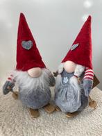 Kerstkabouters gnoom Tomte set man vrouw op ski’s rood grijs, Diversen, Ophalen of Verzenden, Nieuw