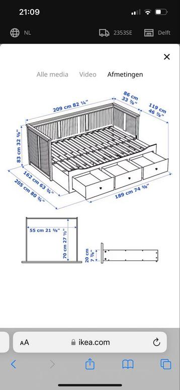 Hemnes Bedbank - Wit - nog netjes beschikbaar voor biedingen