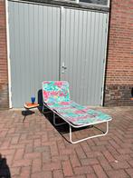 Vintage ligbed / stretcher retro bloemen roze blauw, ., Ophalen of Verzenden, Zo goed als nieuw, .