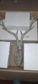 Mooi groot hertenhoofd met gewei, beton, mooi voor kerst, Ophalen of Verzenden, Nieuw