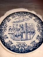 Oud Delftsblauw wandbord van een drukkerij in Utrecht, Antiek en Kunst, Ophalen of Verzenden