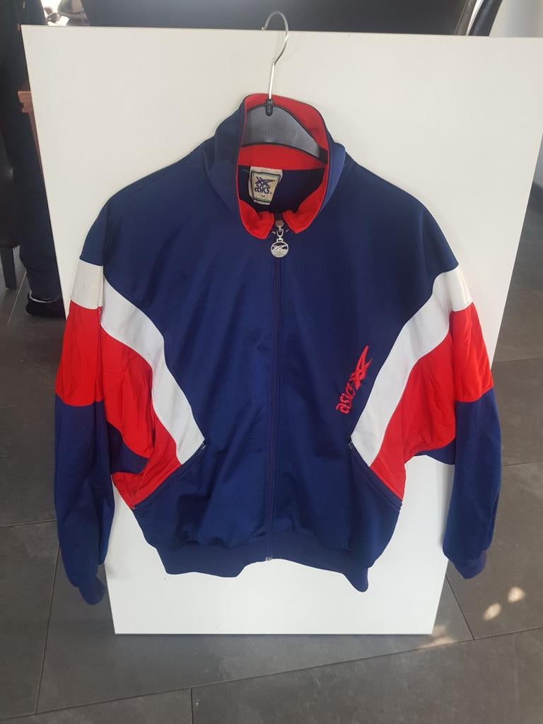 Asics trainingsvest Maat M - Donkerblauw/Rood/Wit, Kleding | Heren, Sportkleding, Ophalen of Verzenden, Hardlopen of Fietsen, Gedragen