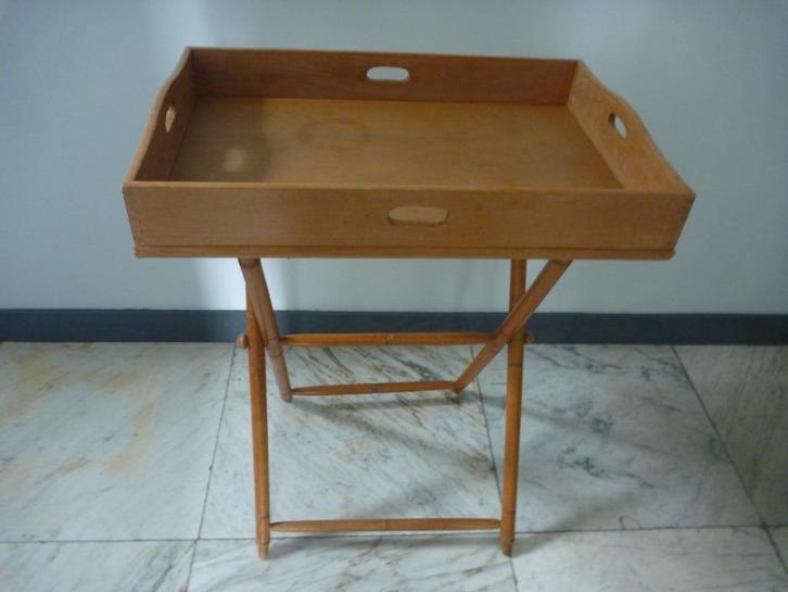 Mooie oude BUTTLERTRAY opklapbaar .Massief hout, Antiek en Kunst, Antiek | Woonaccessoires, Ophalen