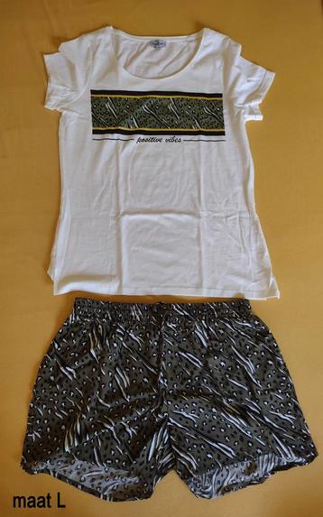 dames pyjama maat L met korte broek en korte  mouwen  beschikbaar voor biedingen