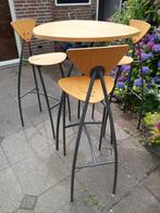 Barset 3 barkrukken en 1  bartafel vintage memphis style, Huis en Inrichting, Barkrukken, Ophalen, Gebruikt, 90 cm of meer, Metaal