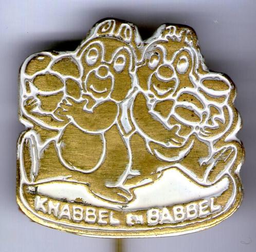 Knabbel & Babbel wit op koper strip speldje ( S_060 ), Verzamelen, Speldjes, Pins en Buttons, Nieuw, Speldje of Pin, Figuurtje