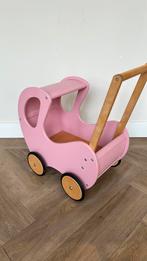 Poppenwagen hout, roze merk Lovis, Kinderen en Baby's, Speelgoed | Houten speelgoed, Ophalen, Zo goed als nieuw, Duw- of Trekspeelgoed