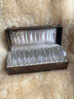 Vintage glazen onderzetters in originele doos, Antiek en Kunst, Ophalen of Verzenden