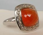 Nieuwe zilveren ring met Carneool edelsteen, Sieraden, Tassen en Uiterlijk, Ringen, Verzenden, Nieuw, Oranje, Kleiner dan 17