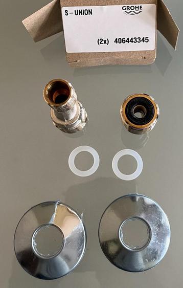 GROHE set koppelstukken met dichtingen & afdekplaatjes beschikbaar voor biedingen