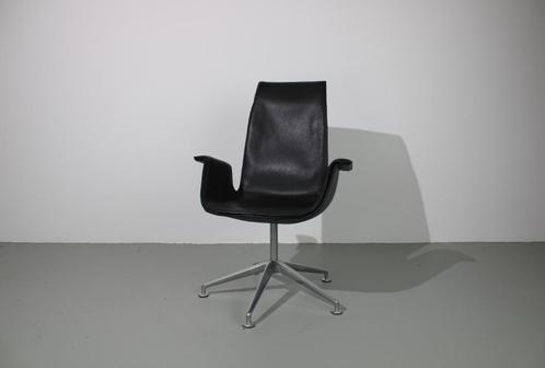 Walter Knoll FK Tulip stoel, Huis en Inrichting, Stoelen, Gebruikt, Eén, Leer, Metaal, Zwart, Ophalen