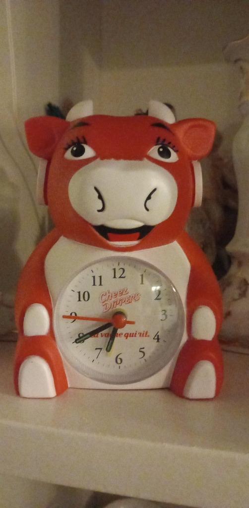 La vache qui rit klok clock alarm Vintage reclame 1999 Rhyth, Verzamelen, Merken en Reclamevoorwerpen, Nieuw, Gebruiksvoorwerp