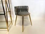 Eetkamerstoelen grijs goud velvet nieuw! Woonkamer stoelen., Ophalen, Nieuw, Grijs